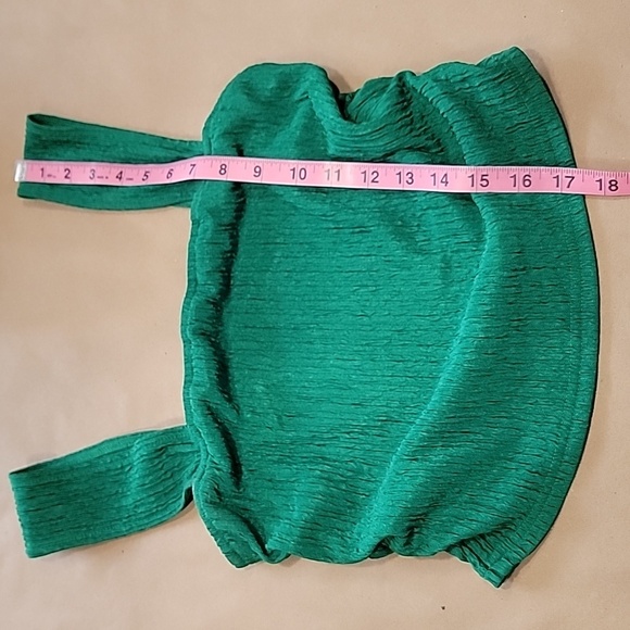 Kelly Green Size M Pleated Texture Sleeveless Camisole Cami Tank Top, Like New - Picture 9 of 13